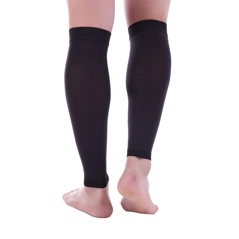 [Australia - AusPower] - Doc Miller Compression Calf Sleeve for Men & Women, Premium Medical Grade, 20-30mmHg Graduated, Shin Splints, 1 Pair Medium Black 