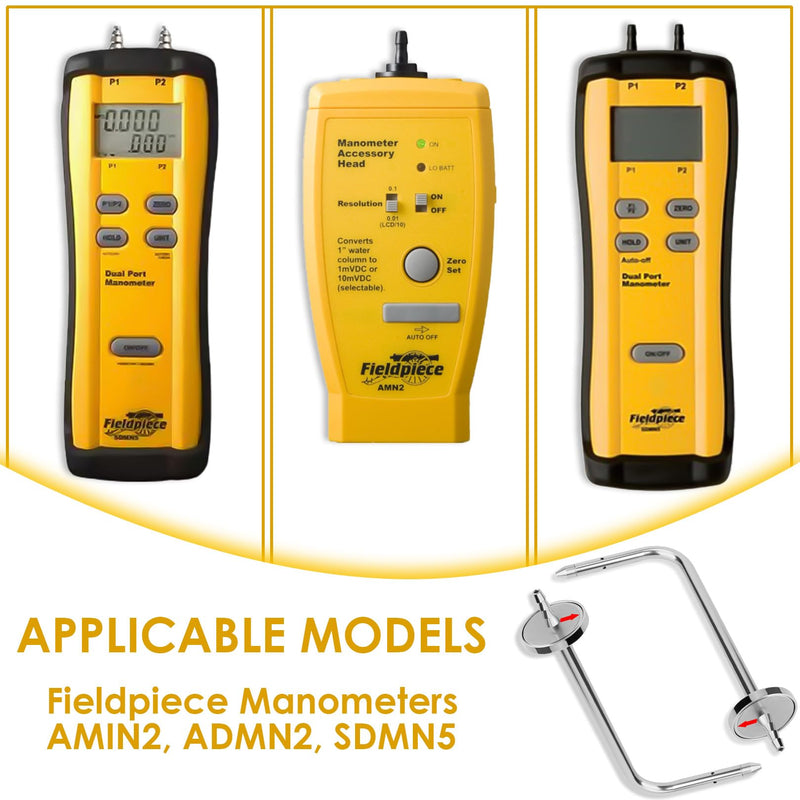 [Australia - AusPower] - Static Pressure Probe with Magnetic Flange for HVAC Fieldpiece Manometers AMIN2, ADMN2, SDMN5 Models for Static Pressure Measurement (2 PCS) 