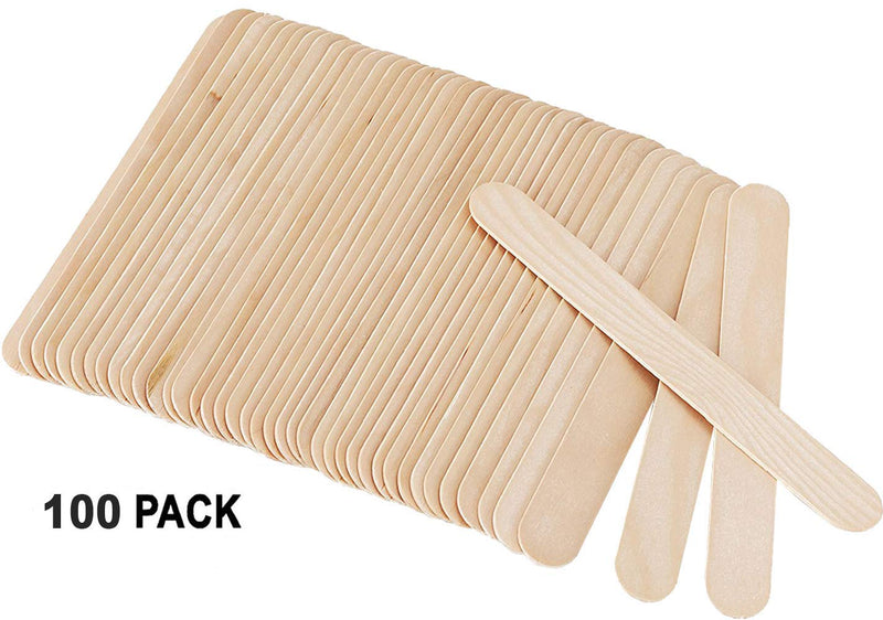[Australia - AusPower] - Dukal Tongue Depressors 6 inch. Pack of 100 Disposable Depressors for Seniors. Sterile wooden tongue depressors. Clean & Smooth. Latex-free, single use, wood. 