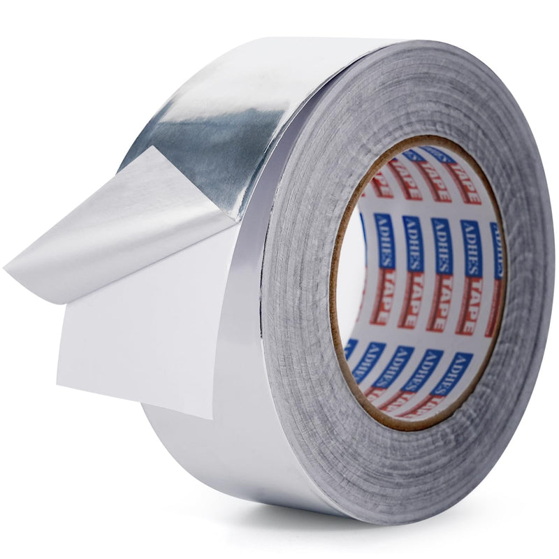 ADHES Premium Aluminum Foil Tape, 2 Inch x 210 Feet (70 Yards), Heat Proof Tape Withstand from 80°C to 100°C, Metal Duct Tape for HVAC, Sealing & Patching, Dryer Vents Pipe 50mm x 64m 1