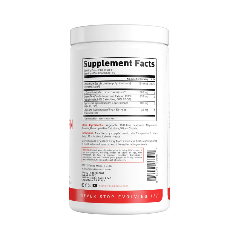 [Australia - AusPower] - Kaged Clean Burn Capsules | Unflavored | Thermogenic Weight Management | Boost Metabolism | Stimulant & Caffeine Free | Supplements for Men & Women | 90 Servings 
