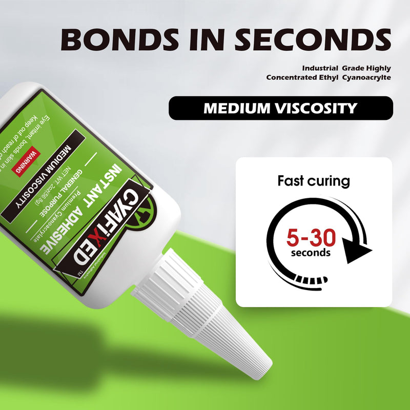 [Australia - AusPower] - Strong Cyanoacrylate (CA) Super Glue, All-Purpose Medium Viscosity Instant Adhesive, 4 oz. (113.6 Grams) - CA Glue for General Home Repair, Ceramics, Plastics, Metal, Wood 4 ounce 