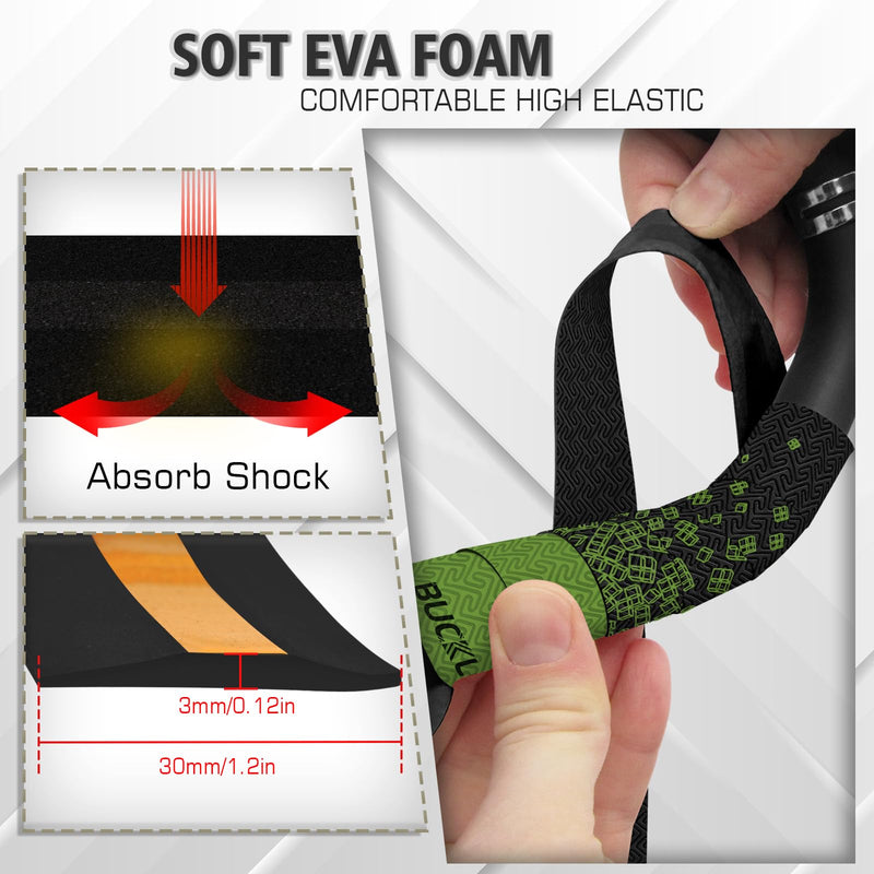 BUCKLOS Bike Handlebar Tape for Road Bike Comfortable Bicycle Handlebar Tape EVA Bike Bar Tape Grip 2 Pcs Bicycle Drop Bar Wraps Green