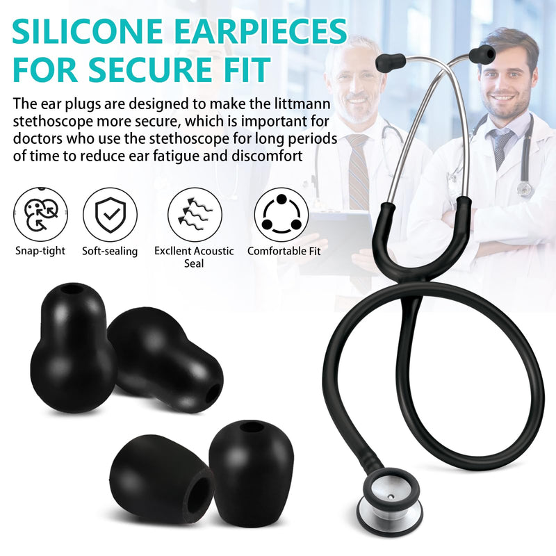 [Australia - AusPower] - Stethoscope Ear Tips Replacement for Littmann Stethoscope Ear Diaphragm Plug, Small/Medium Stethoscope Ear Bud Pieces Fit for Littmann Stethoscope Cardiology IV Ear Cover Parts, 8 Pcs 