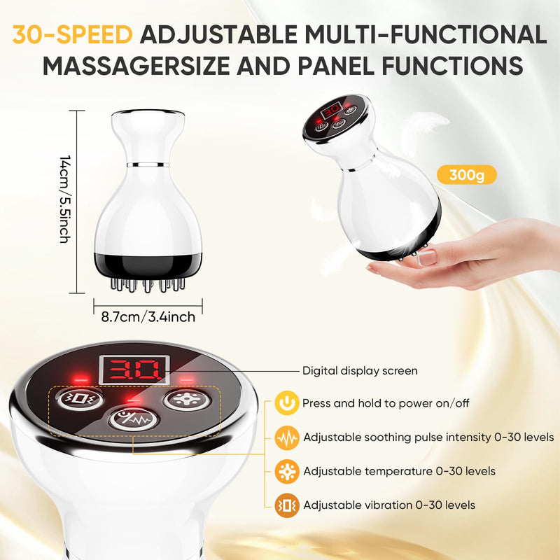Lymphatic Drainage Massager - Anti Cellulite Massage Tool & Body Sculpting Machine with 30-Level Microcurrent, Light Heat & Vibration for Legs Arms & Belly Body Helps Reduce Stretch Marks & Cellulite