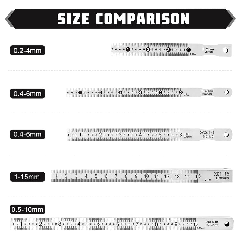 YUCHENGTECH Taper Gauge Gap Gage Welding Wedge Feeler Gauge Gap Feeler Wedge Gauge Gap Hole Measure Tool 0.5-10mm 0.5-10