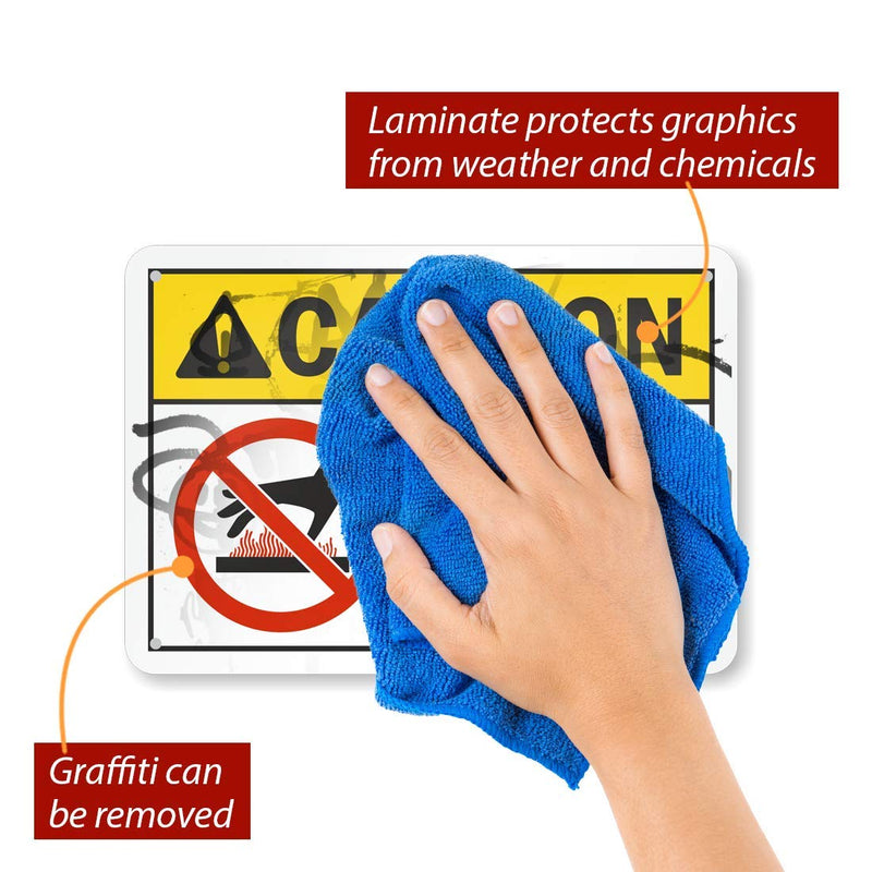 SmartSign "Caution - Burn Hazard, Hot Surfaces, Do Not Touch" Sign | 7" x 10" Aluminum 7" x 10"
