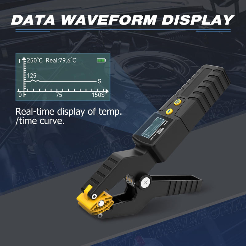 [Australia - AusPower] - HVAC Digital Thermometer,LM55 HVAC Digital Temp Clamp for Heating and Cooling Systems,HVAC Thermometer with Real-Time Temp Measurement,Data Waveform Display,Measurement Range of -50~260℃ 