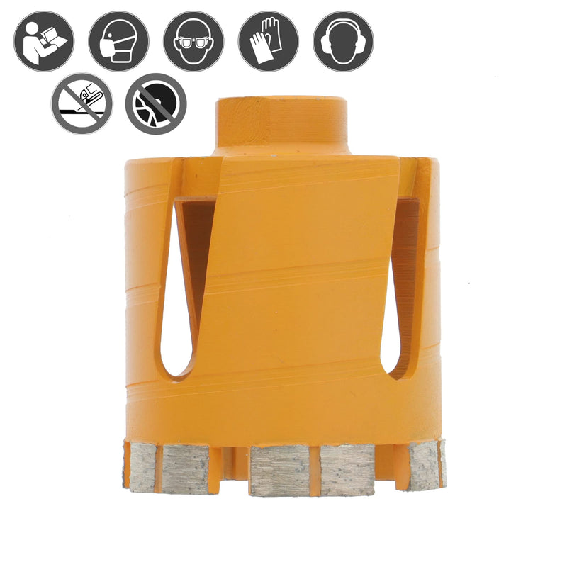 Prodiamant Premium Diamond, Core Drill for Masonry, orange | 6 diamond segments, long service life, 60 mm usable length, fast drilling in masonry, brick and concrete 68mm