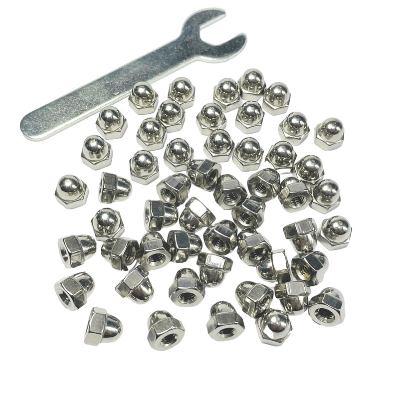 [Australia - AusPower] - 52pcs 10-32 Acorn Cap Nuts,10-32 Cap Nuts,Acorn Hex Cap Dome Head Nuts,Dome Nuts,304 Stainless Steel Acorn Nuts,Hardware Nuts,18-8,Bright Finish with Open End Wrench #10-32 