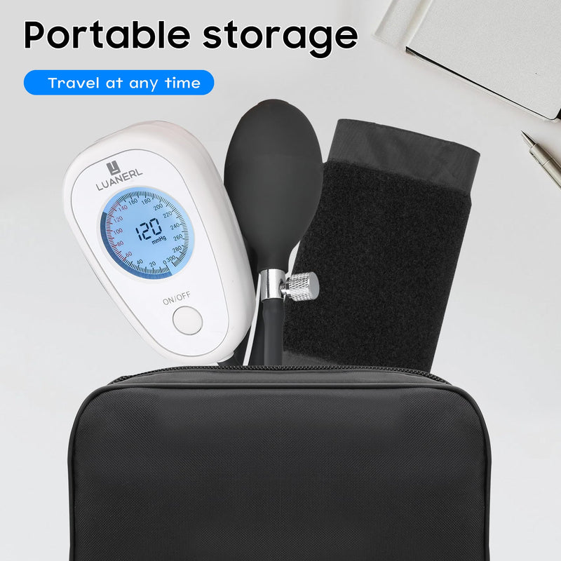 [Australia - AusPower] - Professional Aneroid Digital Display Manual Blood Pressure Cuff Size 8”-17” Inches (20-42cm) Precise Sphygmomanometer Premium Blood Pressure Monitor -with Adult Cuff & Carrying Case 