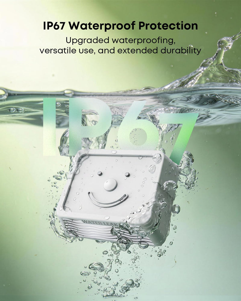 [Australia - AusPower] - MOCREO WiFi Water Leak Detector Kit, 2000ft Long Range, SMS App Email Alerts, 105dB Adjustable Alarm, Leak Severity Tracking, 5-Year Battery Life, IP67 Water Leak Sensor for Basement Kitchen Bathroom 