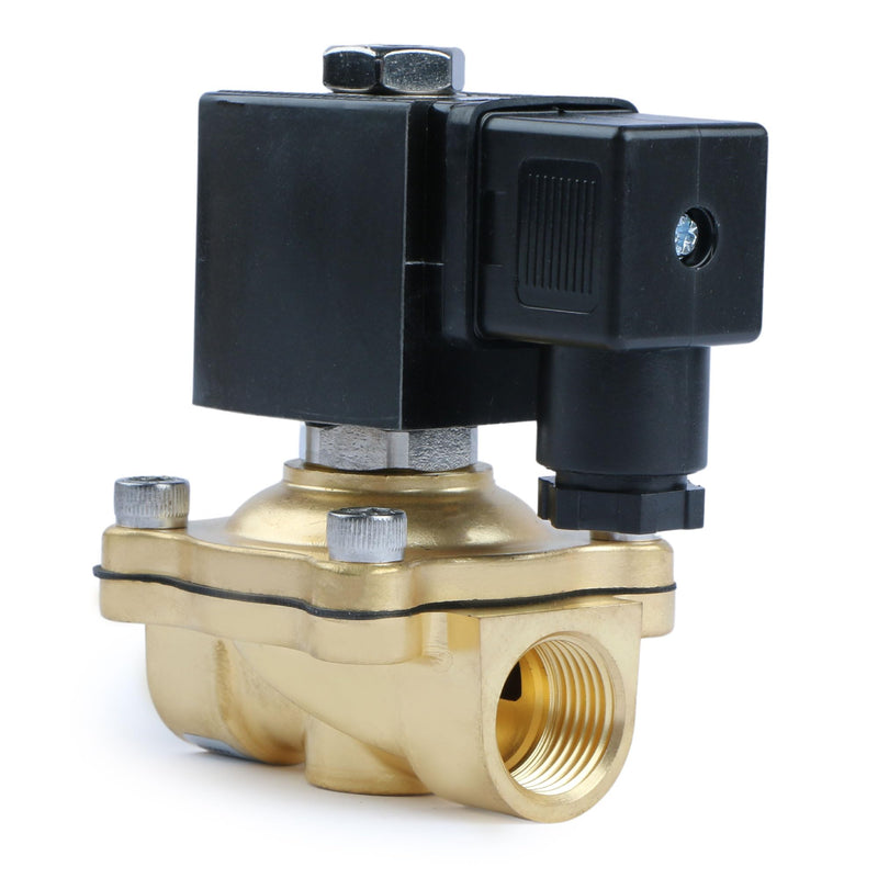 [Australia - AusPower] - U.S. Solid 1/2" Brass Solenoid Valve - 24V AC, Normally Closed, 10 Bar Electric Valve for Water, Air, Diesel 0.5 Inch 