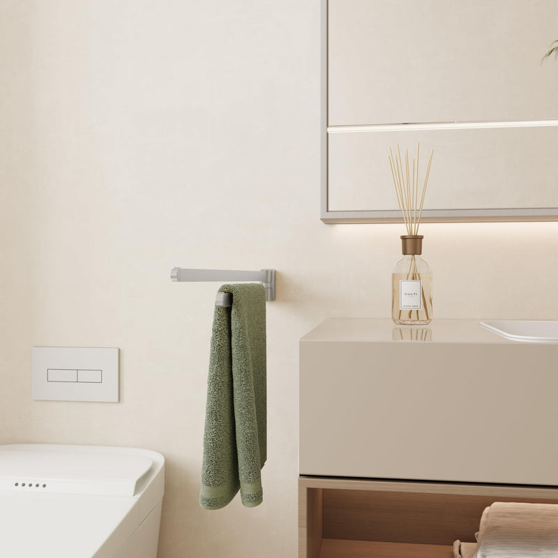 BGL Swivel Towel Bar Brushed Nickel,Two Arms Wall Mount Towel Hanger Holder for Bathroom Organizer