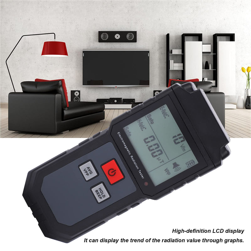 [Australia - AusPower] - ET825 EMF Meter Rechargeable Digital Electromagnetic Field Radiation Detector LCD Radiation Tester for Home EMF Inspections 