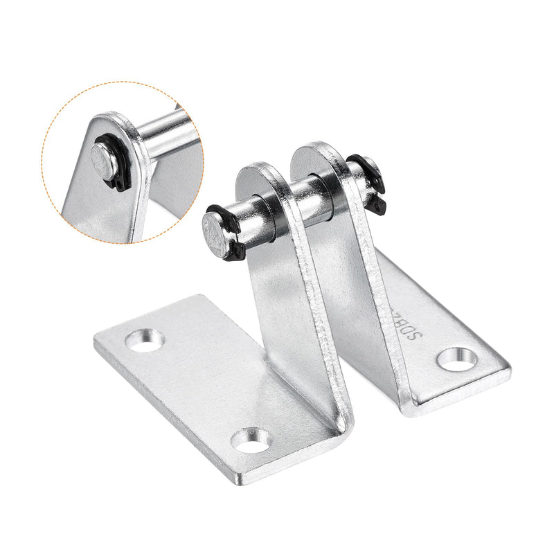 [Australia - AusPower] - PATIKIL 70x48mm Air Cylinder Rod Clevis 2 Pack Mounting Bracket Rear Pivot Mount Pneumatic Parts, Silver 66 x 48mm 