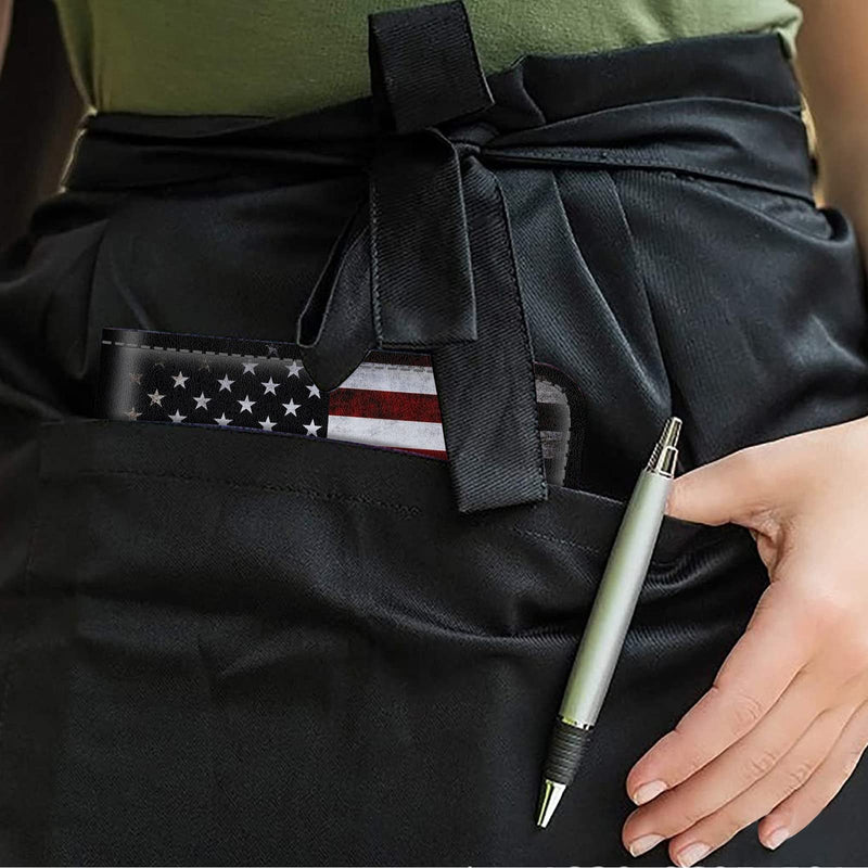[Australia - AusPower] - Server Books for Waitress,PU Leather Waiter Book Server Wallet with Zipper Pocket,Cute Waitress Book&Waitstaff Organizer with Money Pocket Fit Server Apron,American Flag  American Flag 