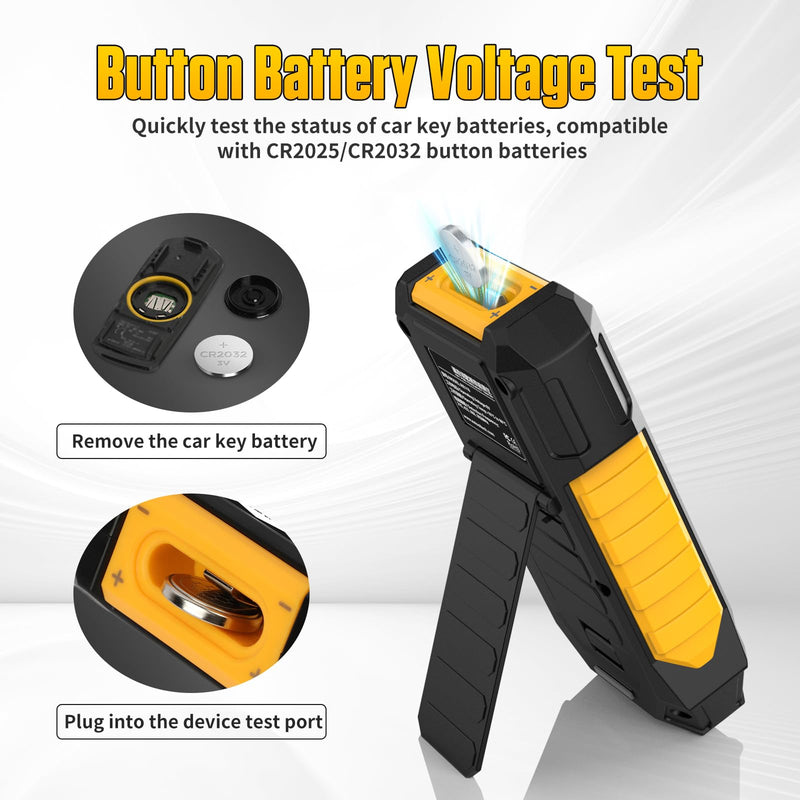 Remote Key Frequency Tester for RF or Infrared Signal Testing;3-in-1 Key Frequency Detection & Button Battery Voltage Check; 315/433/868/902MHz RF & Infrared Signal Detection.