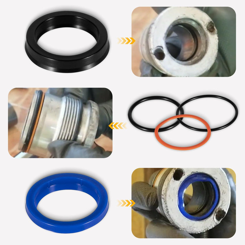 [Australia - AusPower] - Replacement Skid Steer Lift Hydraulic Cylinder Seal Kit Fit for Bobcat 444 500 610 642 643 742 743 753 & More Replaces OEM 6803329, 7137769 