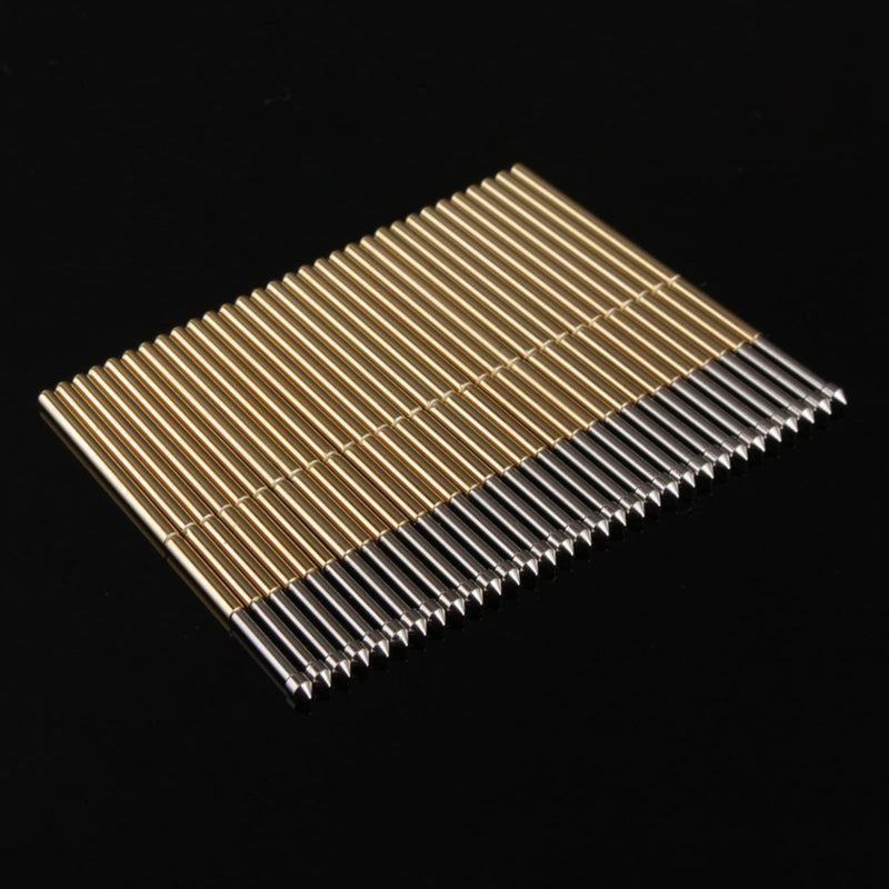 [Australia - AusPower] - 100 Pcs P100-E2 Spring Test Probe, Brass Dia 1.5mm Contact Spring, Testing Pin Spring Contact Probe Conical Head Test Tools 