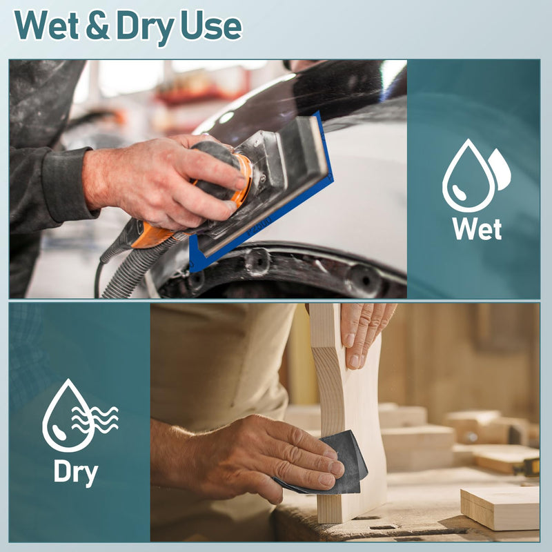 [Australia - AusPower] - Sandpaper Set, Wet and Dry Sandpaper 23 x 9 cm, Grit 400 600 800 1000 1200 1500 2000 2500 3000, Fine Sandpaper for Car Metal Wood Varnish Walls Glass Sanding Finishing (72 Pieces) 72 