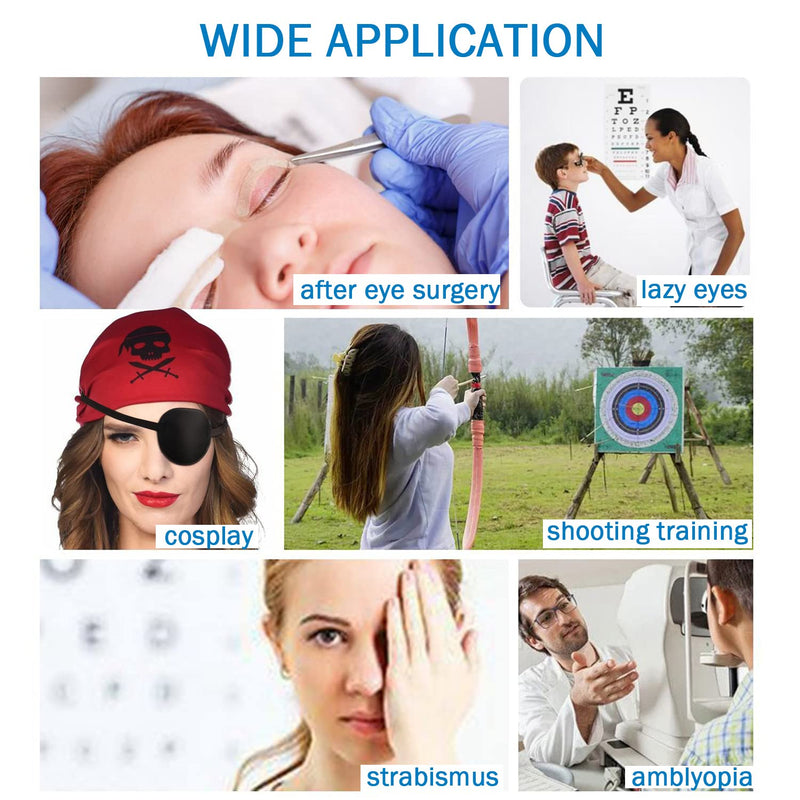 [Australia - AusPower] - 3PCS Eye Patch Medical Adjustable Eye Patches for Adults Treat Lazy Eye Left Right Eyes Cosplay Costume Men Colors 