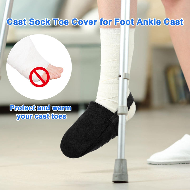 [Australia - AusPower] - iGuerburn 2Pcs Cast Sock Cover for Foot, Soft Cast Cover for Foot Warm & Protector Your Cast Toe, Non-slip Adjustable Cast Socks Over Cast for Women Men Fit Most Cast Foot Sizes 2 