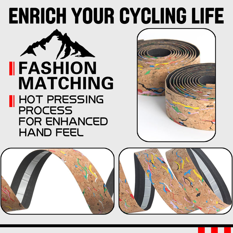 2pcs Bicycle Bar Tape, Bike Handlebar Tape, Road Bicycle Handlebar Tape, Cycling Grip Tape, with 4pcs Handlebar End Plugs, Soft Comfortable, Wear Resistant, Wood D Wood