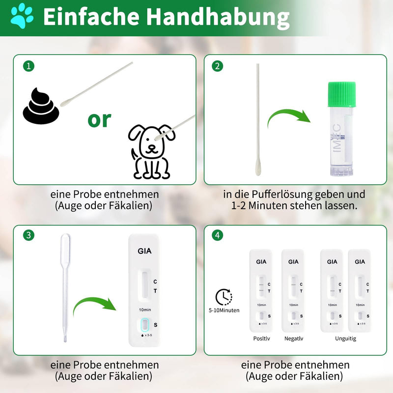2 x Giardien Quick Test for Dogs and Cats, Giardia Test, Qualitative Giardia Test 2