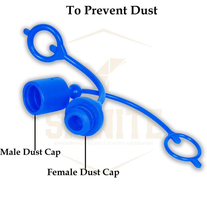 [Australia - AusPower] - (6 Set) 1/2 ISO A Tractor Hydraulic Hose Caps and Plugs Couplers Male Dust Cap and Female Plug Cover, Quick Disconnects Port Plug Fitting with Retention Ring Keeps Cap Attached to Hose (6 Colors) 