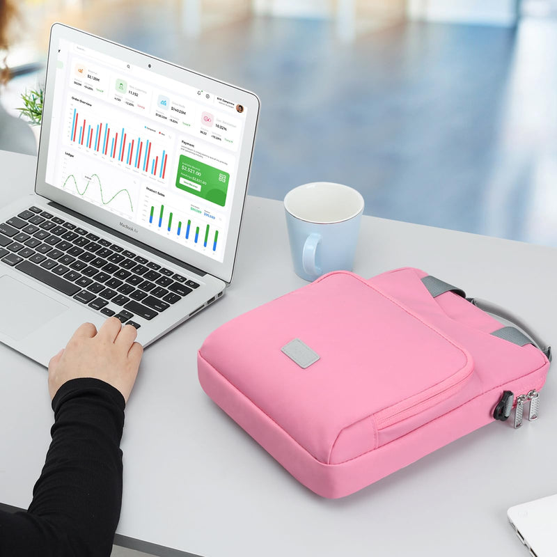 [Australia - AusPower] - 9-11 Inch Tablet Bags for Women, Padded Carrying Sleeve Case for iPad Pro 11 (2022-2018), iPad 10.9 (10th Gen), iPad Air (5/4th Gen), Galaxy Tab S9/S8 (Pink) Pink 