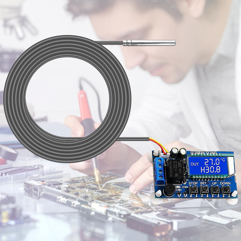 [Australia - AusPower] - Vegena Pack of 3 Pt1000 Temperature Sensor, Digital Temperature Sensor, Pt1000 Temperature Sensor with PVC Cable, Cable Sensor, Temperature Sensor, Stainless Steel Tube Probe for Temperature 
