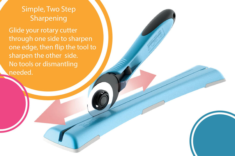 TrueCut TrueSharp Linear Rotary Blade Sharpener | Manual Sharpener for 28mm, 45mm, and 60mm Rotary Cutter Blades | Manual Blade Sharpener for Quilting, Sewing, Crafting & More