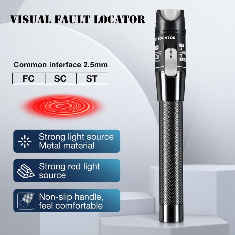 [Australia - AusPower] - Visual Fault Locator, 80KM Fiber Optic Cable Tester Meter VFL Red Light Pen Light Source Testers (80 KM) 