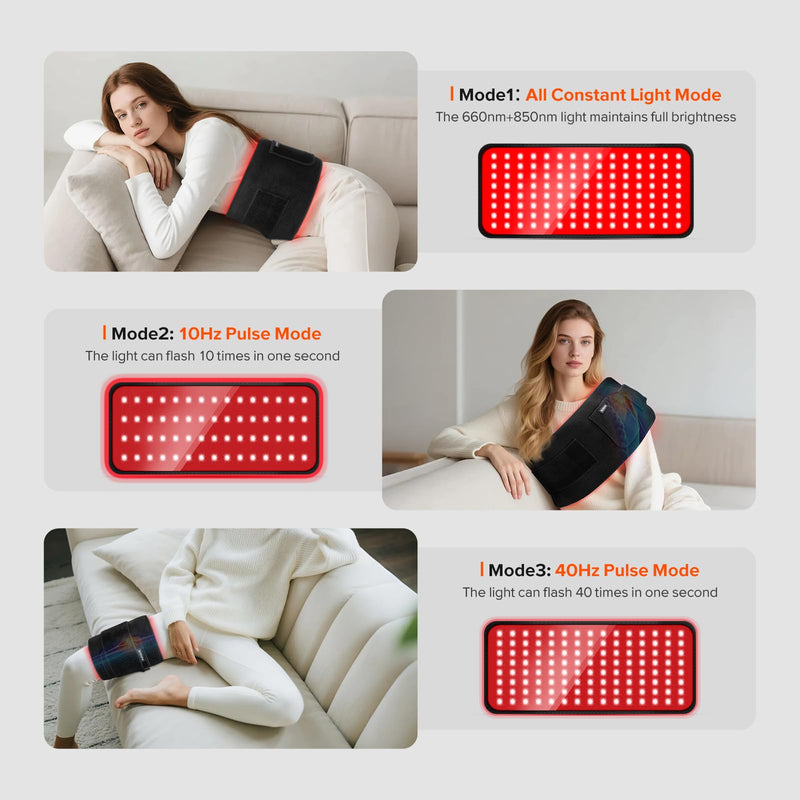 [Australia - AusPower] - Red Light Therapy for Body, 19.6'' x 8.6'' Near Infrared Light Therapy Pad with 3-in-1 Chip 120 LEDs Bead with Timer Remote Control, 660nm & 850nm Therapy Belt Wrap for Muscle Pain Relief 