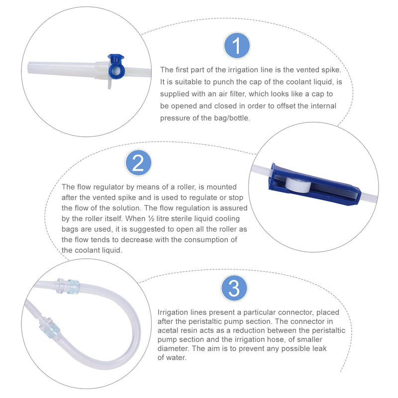 [Australia - AusPower] - Dental Disposable Irrigation Tubing Irrigation Tube Set for Surgic XT, Surgic XT Plus, SurgicPro, NSK 3i Osseocision Implant Motor VarioSurg Units Sterile Packaged Pack of 5 