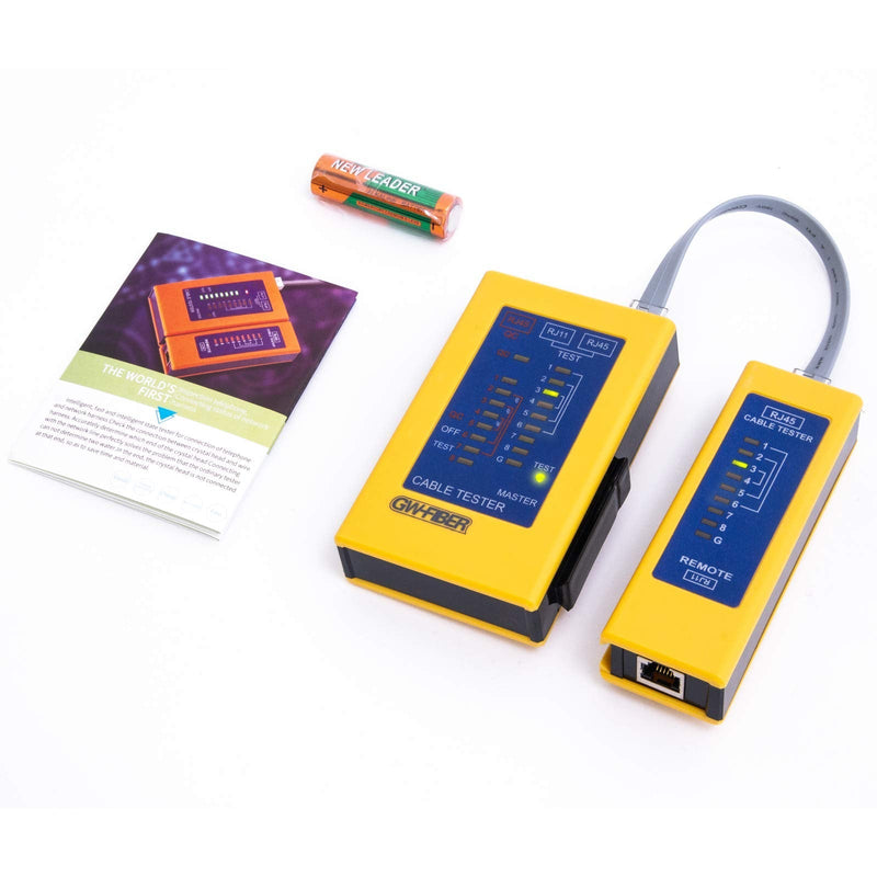 QC Network Cable Tester - RJ45, Ethernet, Cat8/7/6, Continuity, POE, Battery Included