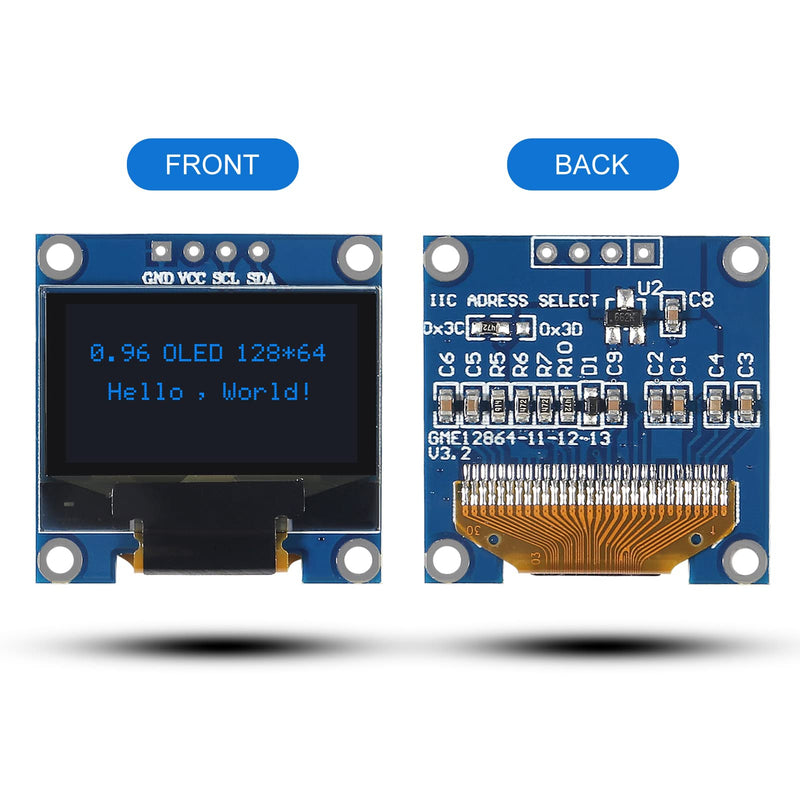 [Australia - AusPower] - 0.96 Inch OLED I2C IIC Display Module 12864 128x64 Pixel SSD1306 Mini Self-Luminous OLED Screen Board Compatible with Arduino Raspberry Pi (Unwelded Pins Blue) 