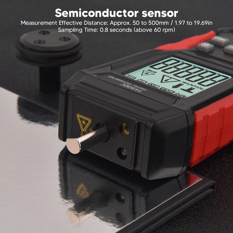 [Australia - AusPower] - Portable Digital Tachometer 3-100,000RPM Non-Contact Measuring Valve Lockable Tachometer 