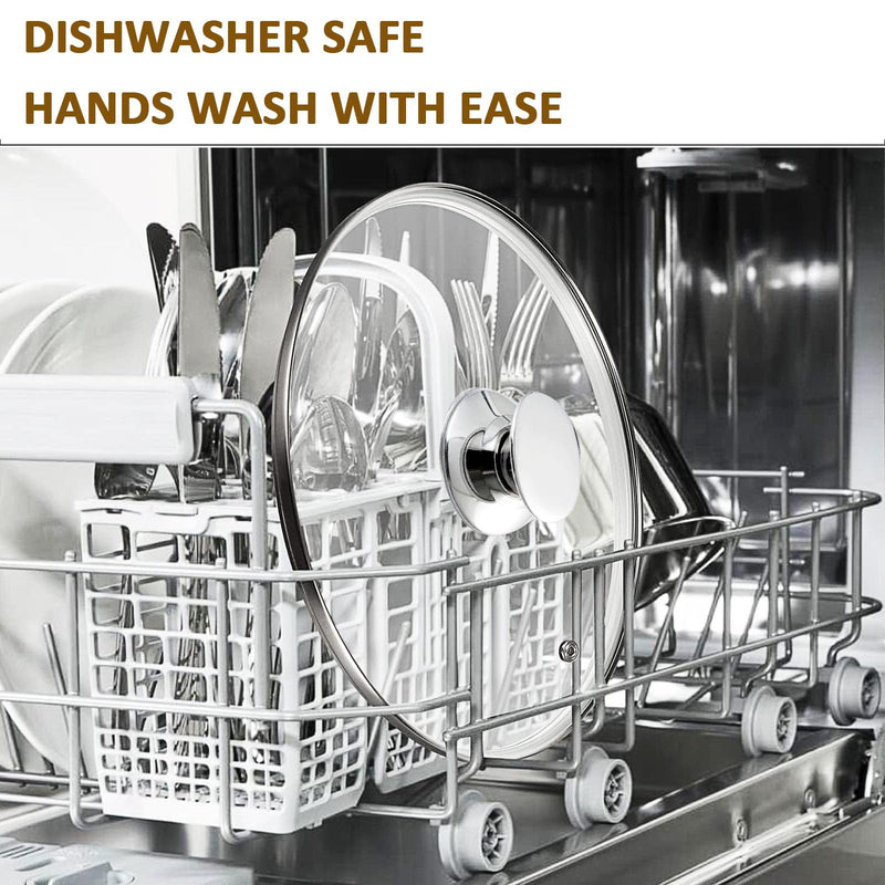 Glass Lids for Pots and Pans, 8, 11, 12, 12.6 Inch Pan Covers for Cookware, Tempered Glass Lid for Replacement, Dishwasher Safe & Microwave Oven Safe (13.5 Inch) 13.5 Inch