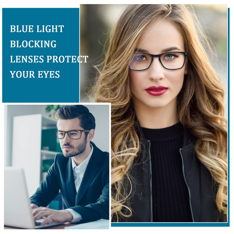 [Australia - AusPower] - 6 Pack Reading Glasses for Women Men, Spring Hinge Eyeglasses Blue Light Blocking Anti Eyestrain Computer Readers 6 Mix C1 1.5 x 