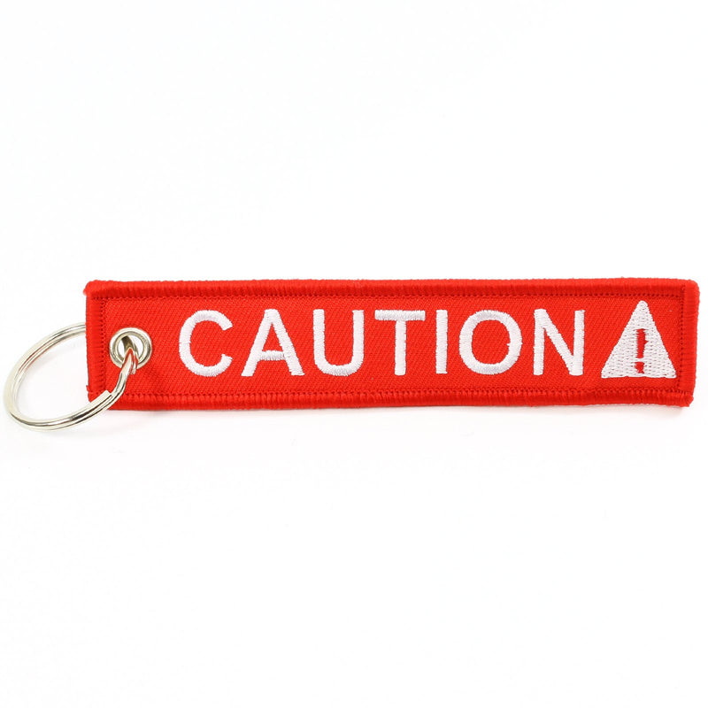 [Australia - AusPower] - CAUTION Key Chain SAFETY Tag Red White SIZE: 1in by 5in QTY: 5 pack - by Rotary13B1 