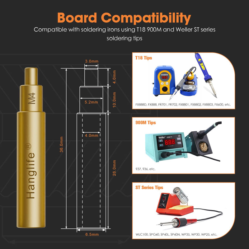 [Australia - AusPower] - M4 Heat-Set Threaded Inserts with Insert Tip, Heat Set Insert for 3D Printing Components and Plastic Parts with Soldering Iron Press Tool - Brass Metric Knurled Nuts (100 Pieces) M4 x D6 x L6(100pcs) 