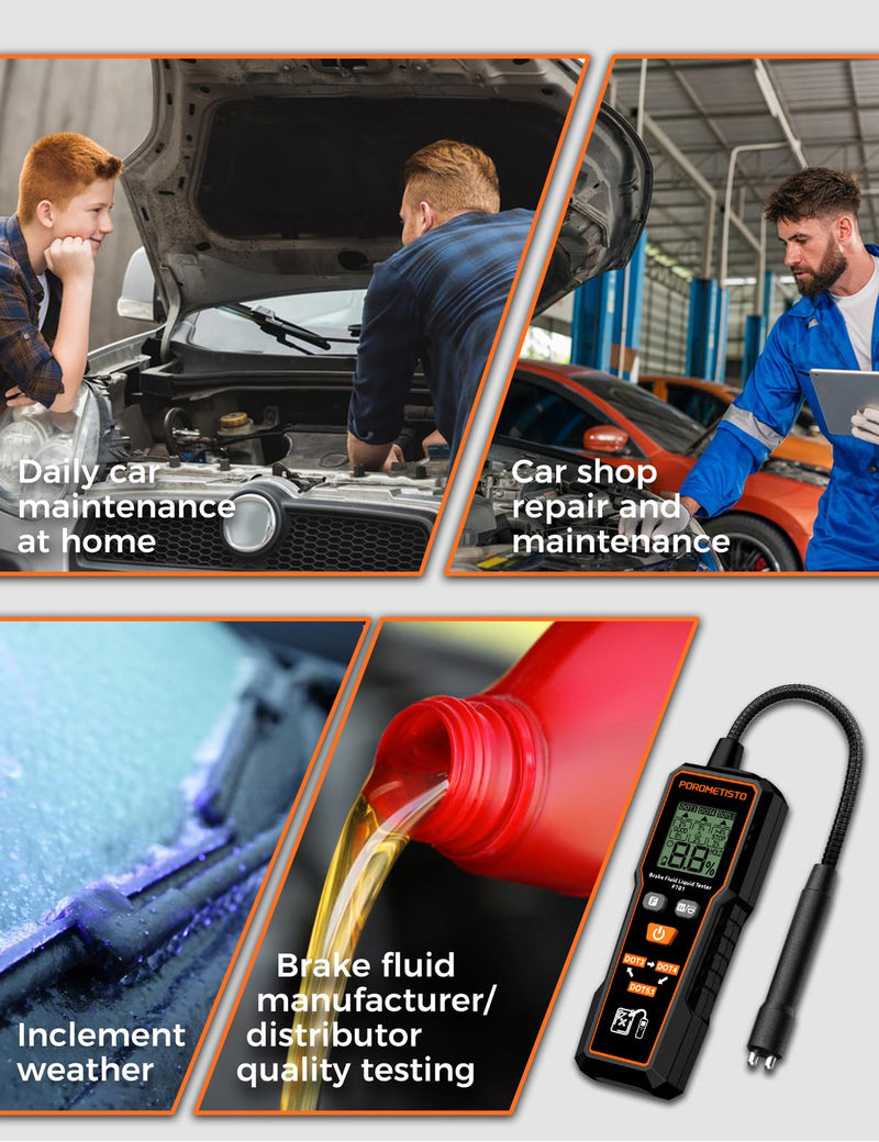 [Australia - AusPower] - FT01 Brake Fluid Tester with Flashlight,Built-in Calibration Resistor,Brake Fluid Moisture Tester with 8.5-Inch Corrosion Resistance Probe and Data Hold,for DOT3,DOT4,DOT5.1 