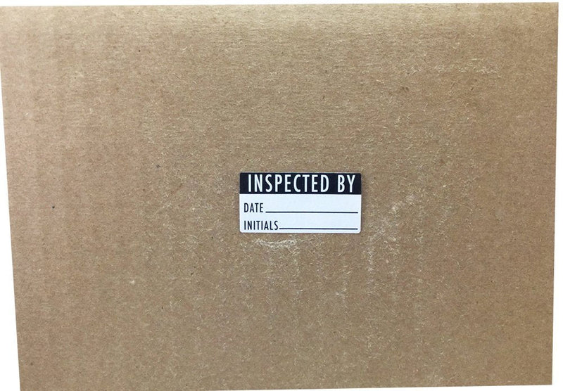 Inspected By Rectangle Labels, 0.75 x 1.5 Inch Adhesive Stickers, 500 Total Labels on a Roll for Quality Control, Inspection, and Tracking – Made in the USA
