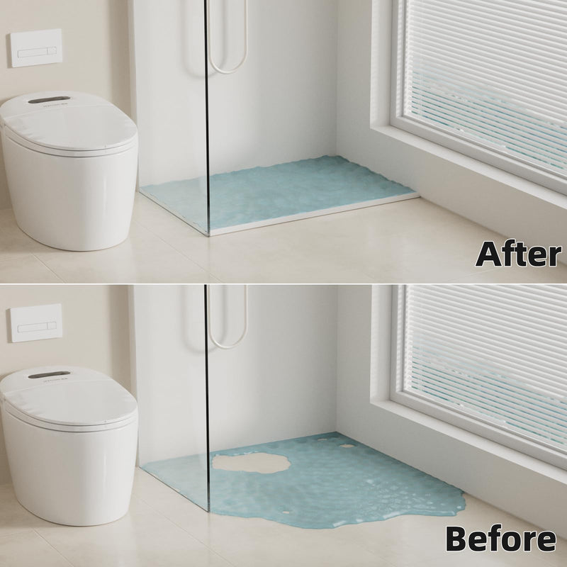 78 inch Shower Threshold Water Dam Barrier Water Stopper, Glass Shower Door Bottom Seal Strip, Silicone Rubber Kitchen Sink Splash Guard for Countertop, Bathtub, Bathroom（White） 78 Inch White