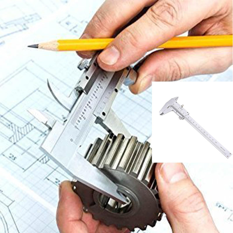 [Australia - AusPower] - Vernier Calliper Analogue 150 mm, Calliper Analogue 0.02 mm Accuracy Vernier Caliper Analogue with Locking Screw for Household and Industrial Measurement Vernier caliper analogue 150 mm 