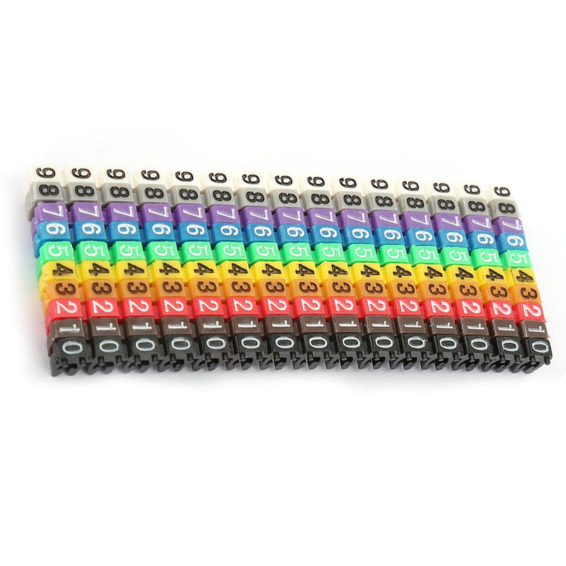Eujgoov Cable Marker Tubes for Wire Numbering Plastic Wire Label Markers with Digital Numbering - 150-Piece Set (1.5mm Inner Diameter & 1.5mm Outer Diameter)