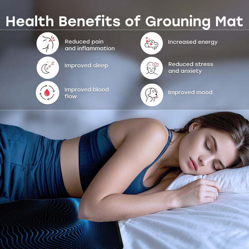 [Australia - AusPower] - Grounding Mat for Bed, Grounding Mattress Cover Pads for Better Sleep, Pain Relief & Wellness Support, Earth Connected Therapy. (King,27x76in) King,27x76in 