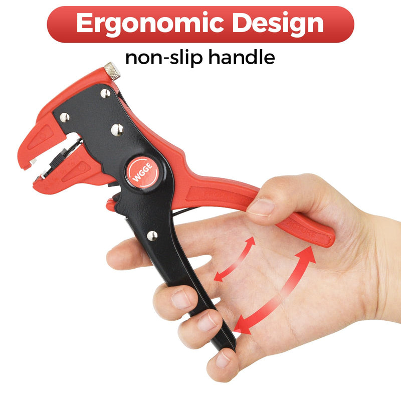 [Australia - AusPower] - WGGE Automatic Wire Stripper and Cutter, 2 IN 1 Wire Stripper Tool, Adjustable 10-24 AWG Electrical Cable Wire Stripping Tool for Electronic and Automotive Repair, Eagle Nose Pliers (7-Inch) 